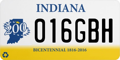 IN license plate 016GBH