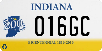 IN license plate 016GC