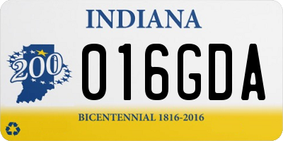 IN license plate 016GDA
