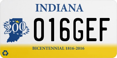 IN license plate 016GEF