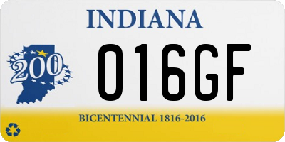 IN license plate 016GF
