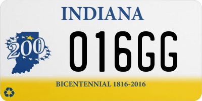 IN license plate 016GG