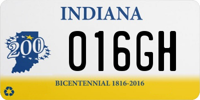 IN license plate 016GH