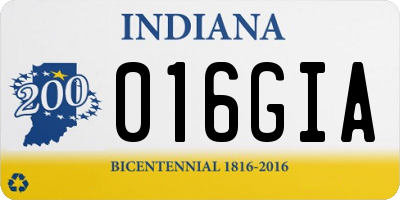 IN license plate 016GIA