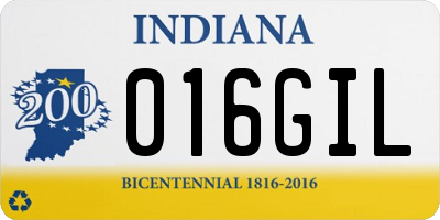 IN license plate 016GIL