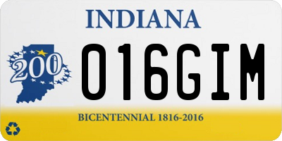 IN license plate 016GIM