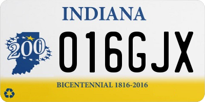 IN license plate 016GJX