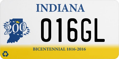 IN license plate 016GL