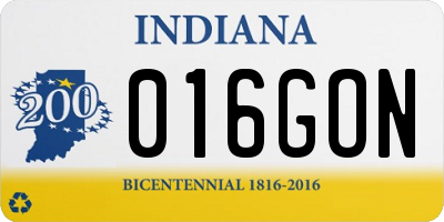 IN license plate 016GON