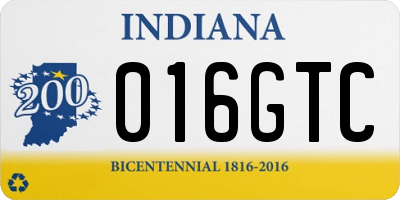 IN license plate 016GTC