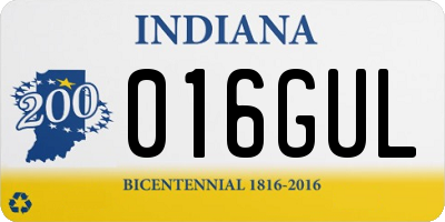 IN license plate 016GUL