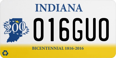 IN license plate 016GUO