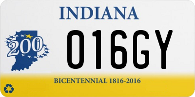 IN license plate 016GY