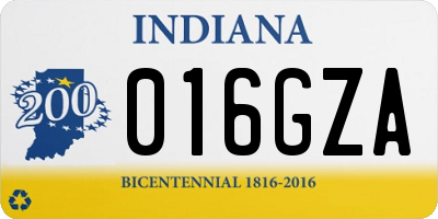IN license plate 016GZA