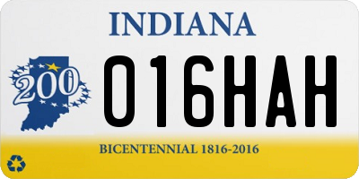 IN license plate 016HAH
