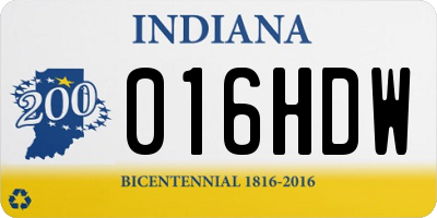 IN license plate 016HDW