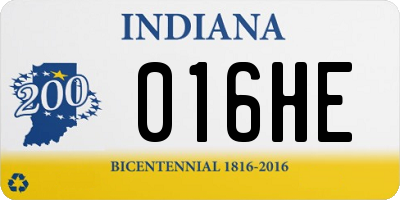 IN license plate 016HE