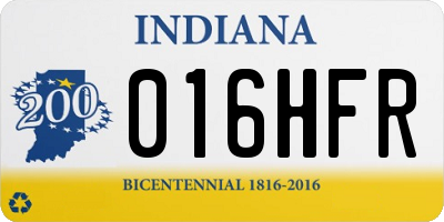 IN license plate 016HFR