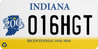 IN license plate 016HGT