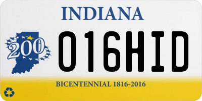 IN license plate 016HID