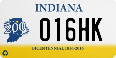 IN license plate 016HK