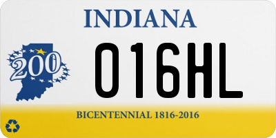 IN license plate 016HL