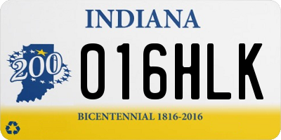 IN license plate 016HLK