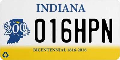 IN license plate 016HPN