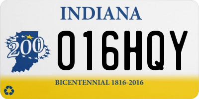 IN license plate 016HQY