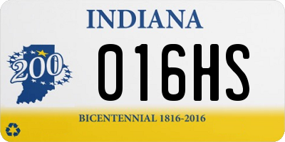 IN license plate 016HS