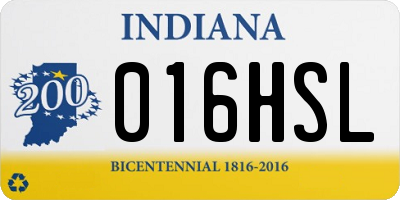 IN license plate 016HSL