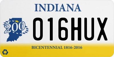 IN license plate 016HUX