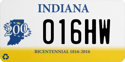 IN license plate 016HW