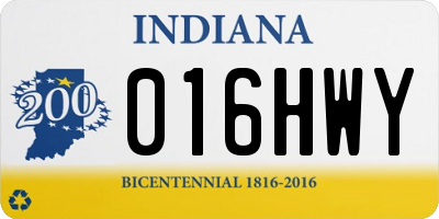 IN license plate 016HWY