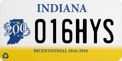 IN license plate 016HYS