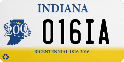 IN license plate 016IA