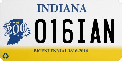 IN license plate 016IAN
