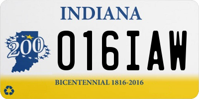 IN license plate 016IAW
