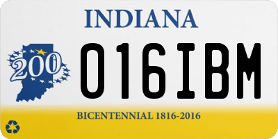 IN license plate 016IBM