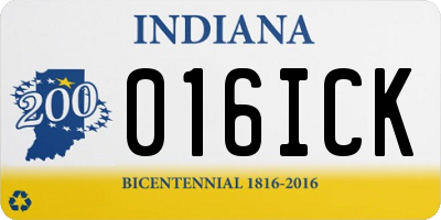 IN license plate 016ICK