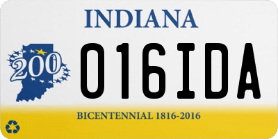 IN license plate 016IDA