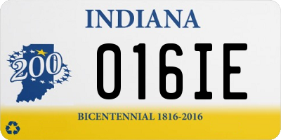 IN license plate 016IE