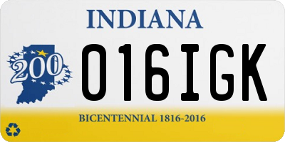 IN license plate 016IGK