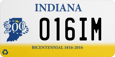 IN license plate 016IM