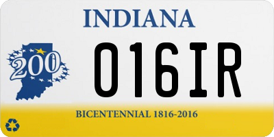 IN license plate 016IR