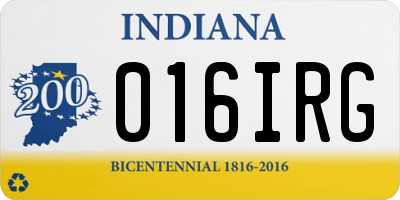 IN license plate 016IRG