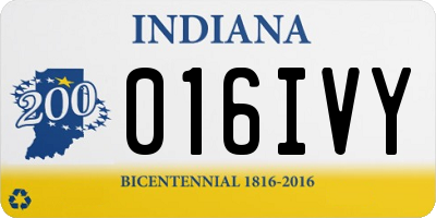 IN license plate 016IVY