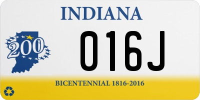 IN license plate 016J