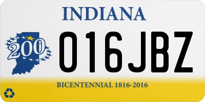IN license plate 016JBZ