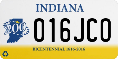 IN license plate 016JCO